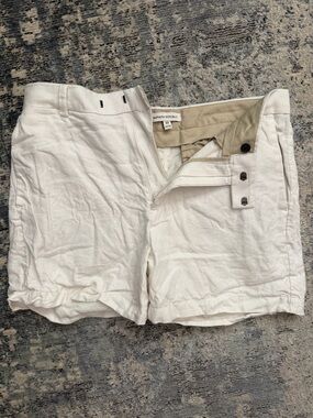 Banana Republic White Linen-Blend Flat Front Men’s Shorts